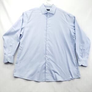 Proper Cloth Shirt Mens 19 Light Blue Twill Long Sleeve Button Front